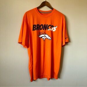 Nike NFL Denver Broncos Football Jersey Soft Casual Tee Shirt Top Orange